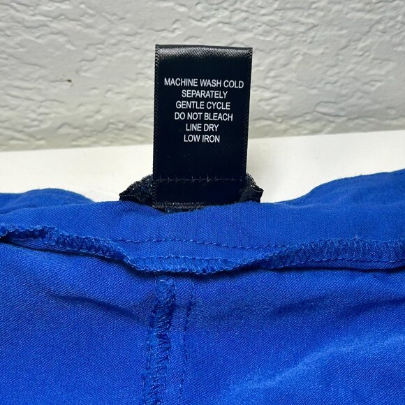 Blue Shorts Button Accents Size Petite L - Picture 3 of 6